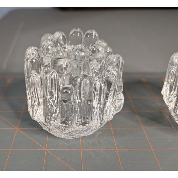 Kosta Boda Goran Warff Crystal Votive Candle Holders Set of 2 - Picture 5 of 16